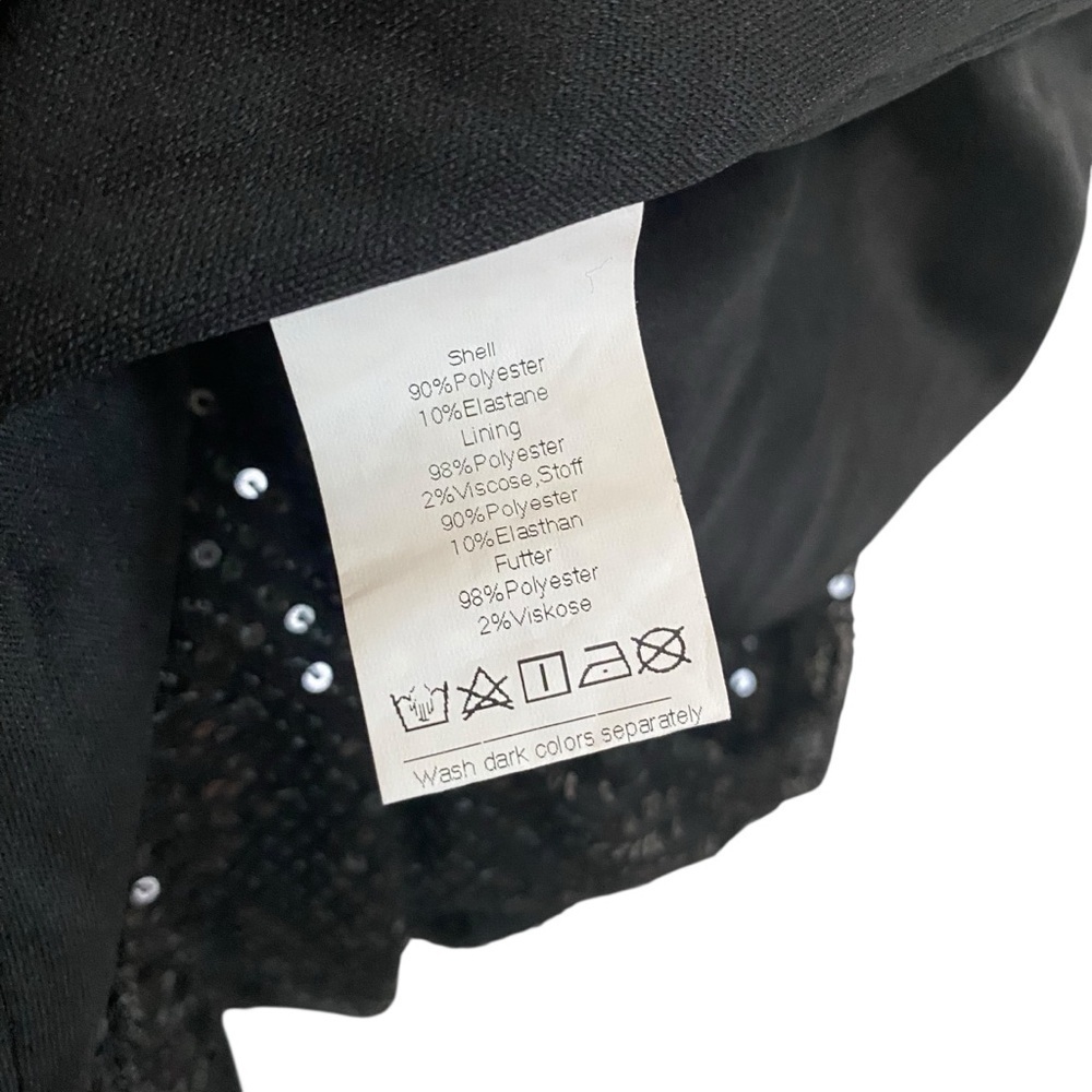 Grace Karin Black Sequin One Shoulder Ruched Midi Evening Dress Size XL - Picture 7 of 7